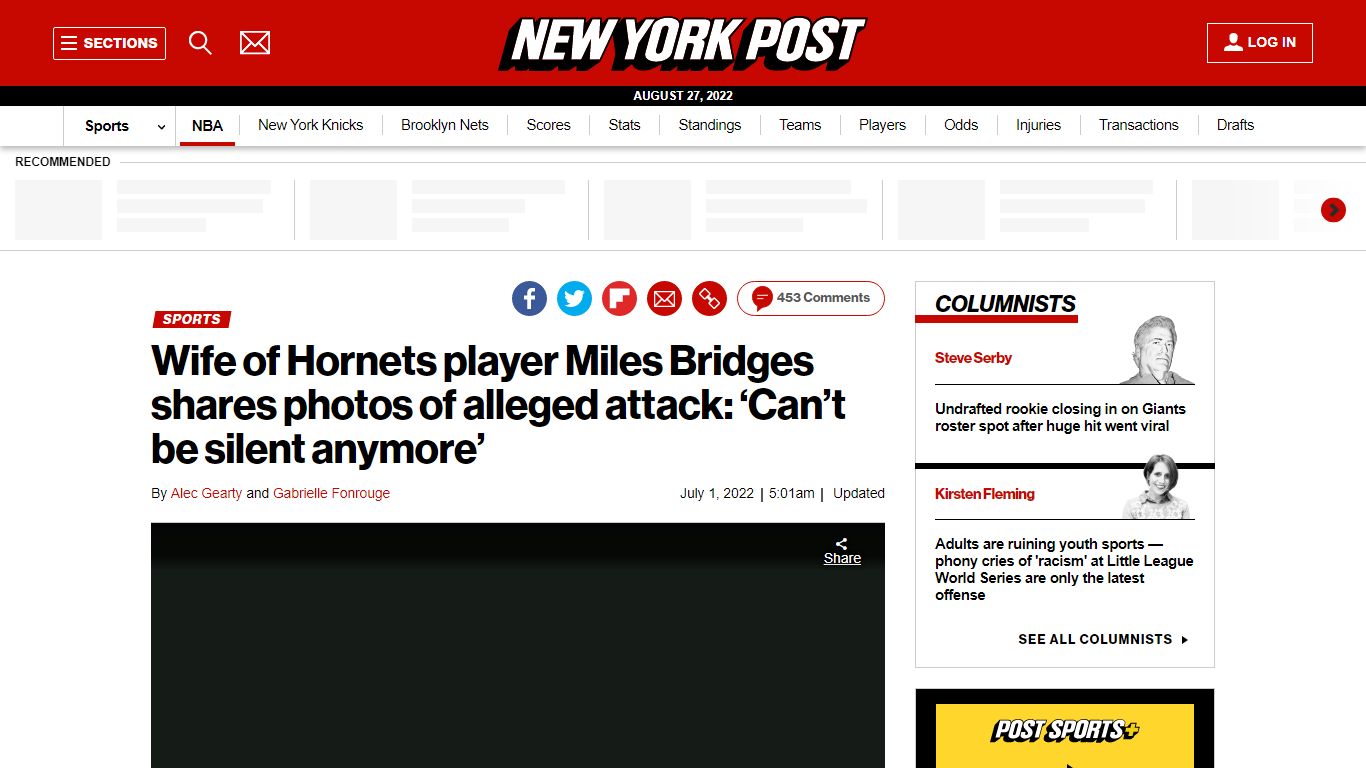 Wife of Hornets player Miles Bridges shares photos of alleged attack ...